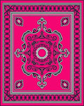Radiant Pink Rococo Scrollwork Rug