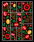 Bold Red Football Abstract Shapes Rug
