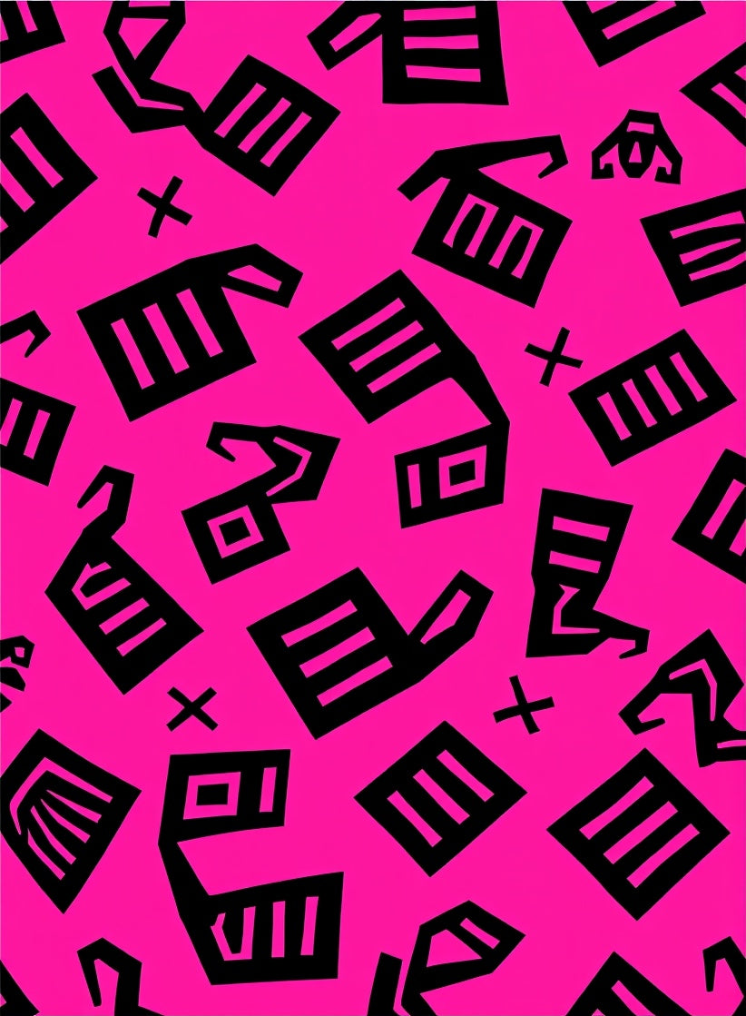 Bold Pink Abstract Shapes Rug
