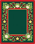 Green Frogs Holly Berry Star Border Rug
