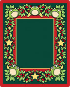Green Frogs Holly Berry Star Border Rug