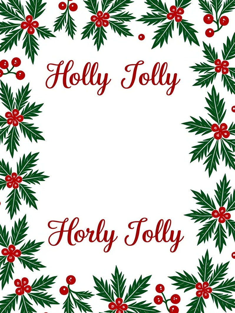 Festive Holly Berry Border Rug