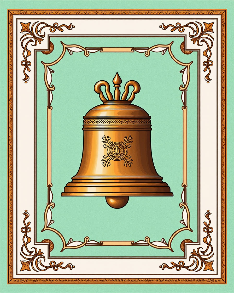 Golden Bell Embossed Vintage Frame Rug