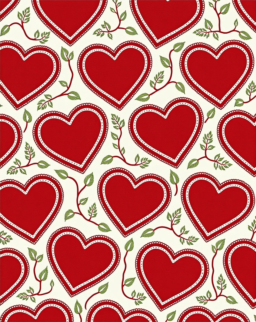 Red Heart Vine Whimsical Garden Rug