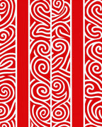 Bold Red Swirl Stripe Rug