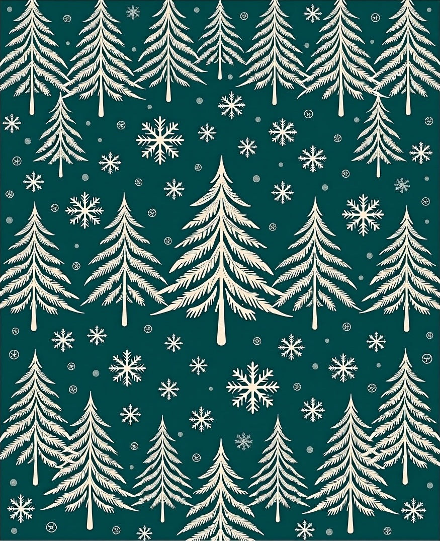 Winter Forest Snowflakes Repeating Pattern Rug