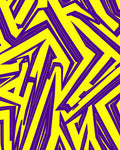 Vibrant Yellow Purple Jagged Abstract Rug