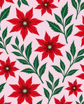 Vibrant Red Poinsettia Floral Rug