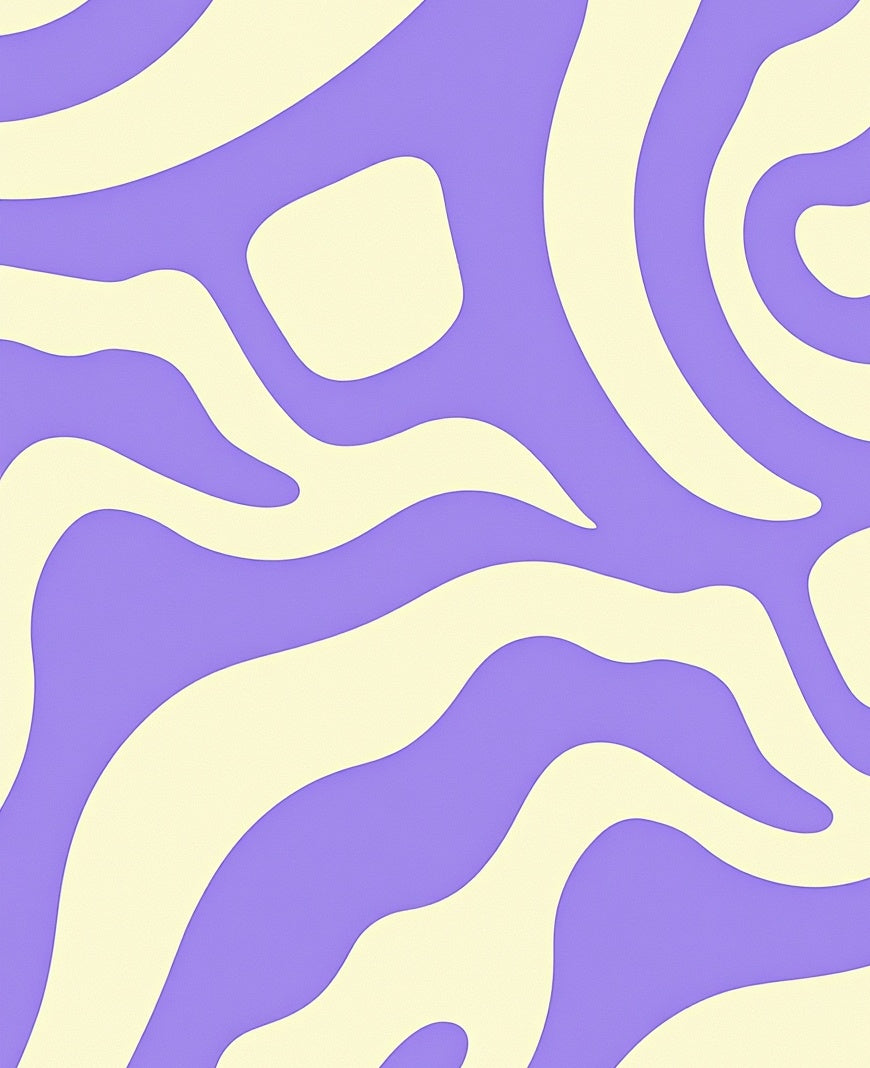 Retro Lilac Yellow Swirl Rug