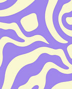 Retro Lilac Yellow Swirl Rug