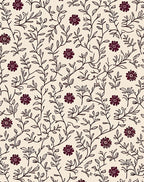 Burgundy Floral Botanical Vine Rug