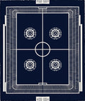 Navy White Stadium Court Medallions Rug