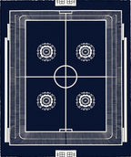Navy White Stadium Court Medallions Rug