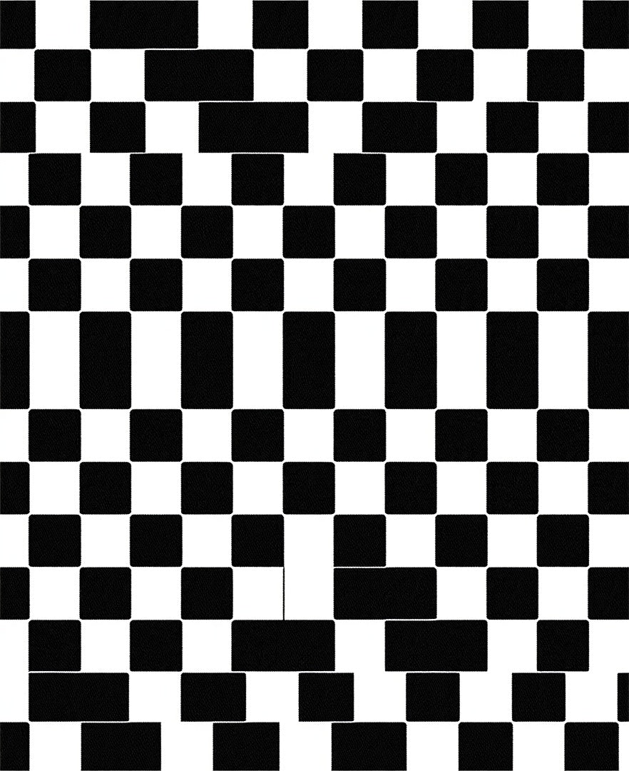 Monochrome Checkerboard Rectangular Grid Rug