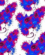 Vibrant Magenta Blue Organic Swirl Rug
