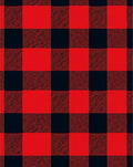 Crimson Black Plaid Squares Area Rug