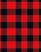 Crimson Black Plaid Squares Area Rug