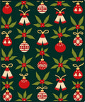 Red Green Festive Holiday Ornaments Rug