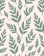 Forest Green Fern Frond Repeat Rug