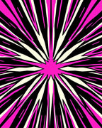 Radiant Pink Burst Geometric Rug