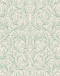 Elegant Green Floral Scrollwork Rug