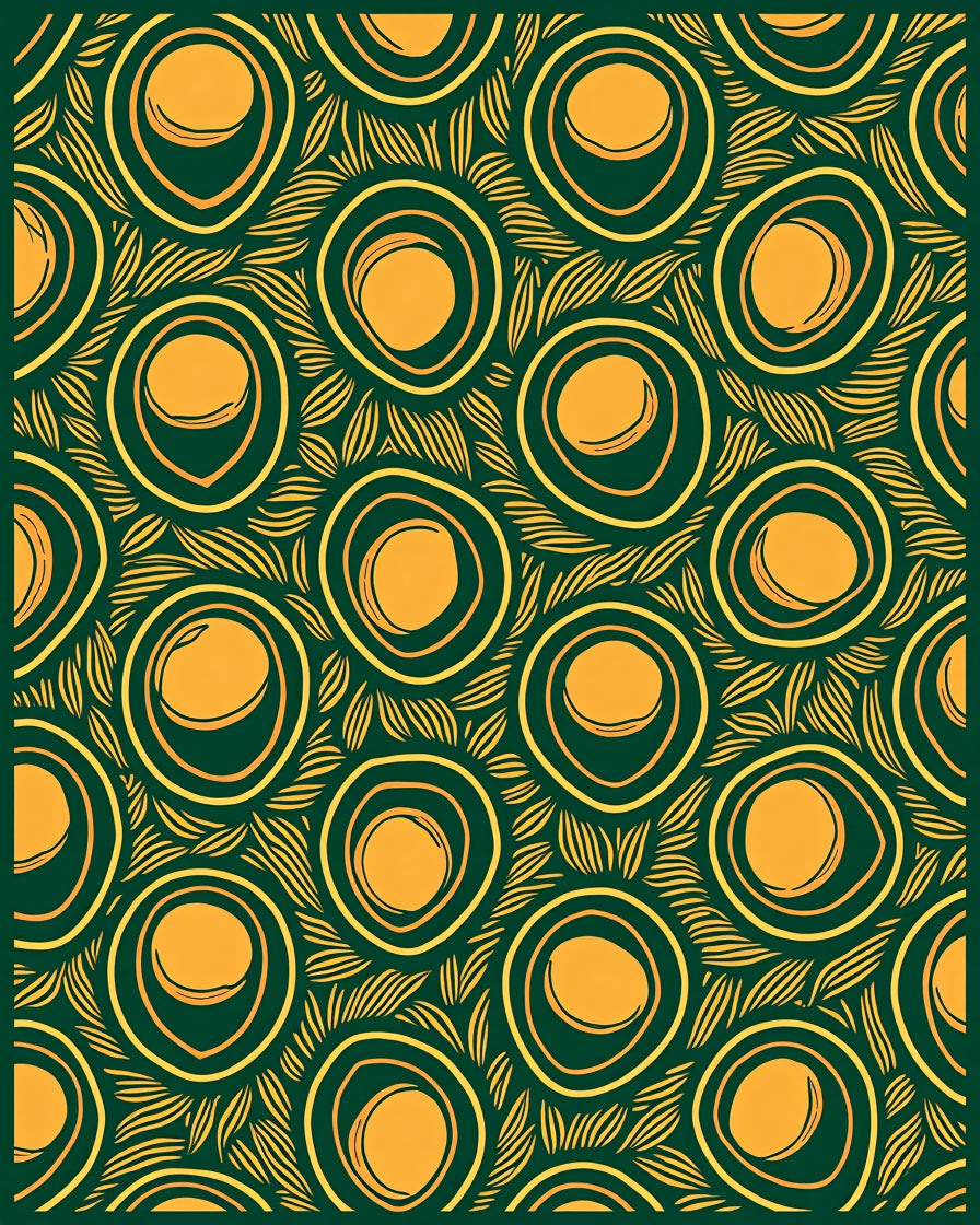 Emerald Golden Eye Feather Medallion Rug