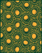 Emerald Golden Eye Feather Medallion Rug