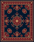 Regal Crimson Floral Medallion Rug