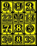 Bold Yellow Number Collage Rug