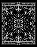 Monochromatic Floral Star With Leaves Rug