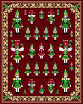Nutcracker Soldiers Cherry Red Border Rug