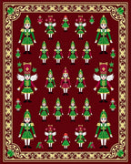 Nutcracker Soldiers Cherry Red Border Rug