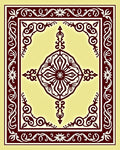 Deep Burgundy Floral Medallion Cream Rug