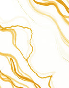 Golden Flowing Abstract Lines Rug