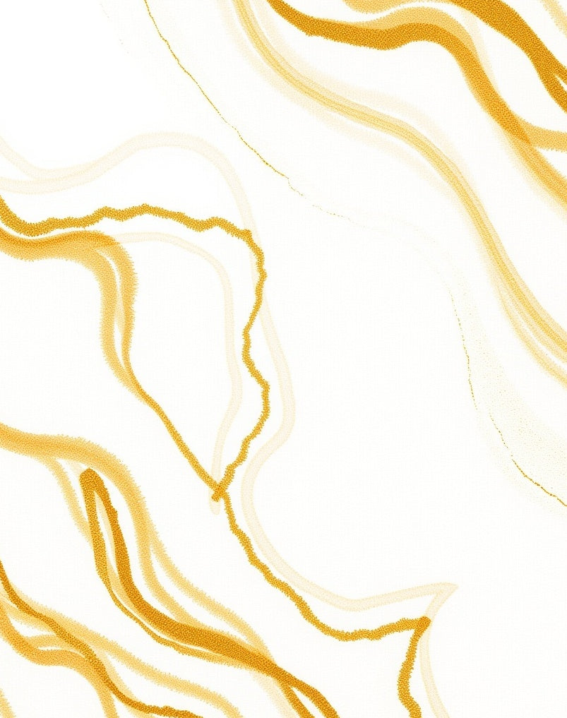 Golden Flowing Abstract Lines Rug