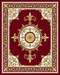 Crimson Gold Medallion Border Rug