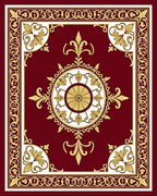Crimson Gold Medallion Border Rug