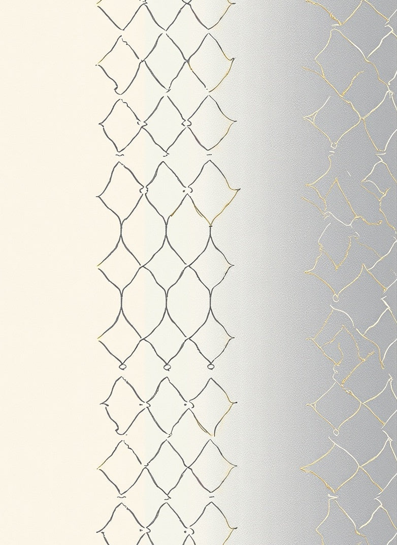 Golden Gray Lattice Detail Rug