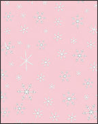 Pink Snowflake Scattered Holiday Background Rug