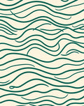Teal Wavy Cream Abstract Rug
