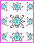Turquoise Pink Floral Medallion Arrangement Rug