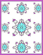 Turquoise Pink Floral Medallion Arrangement Rug