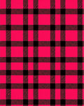Vivid Pink Black Plaid Check Rug