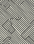 Black White Intersecting Stripe Geometric Rug