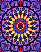 Vibrant Radial Floral Medallion Rug