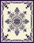 Deep Plum Floral Medallion Border Rug