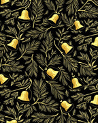 Golden Christmas Bell Sprig Rug