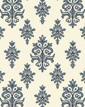 Classic Blue Damask Swirl Repeat Rug
