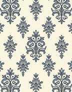 Classic Blue Damask Swirl Repeat Rug