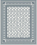 Navy Ivory Vertical Stripe Border Rug
